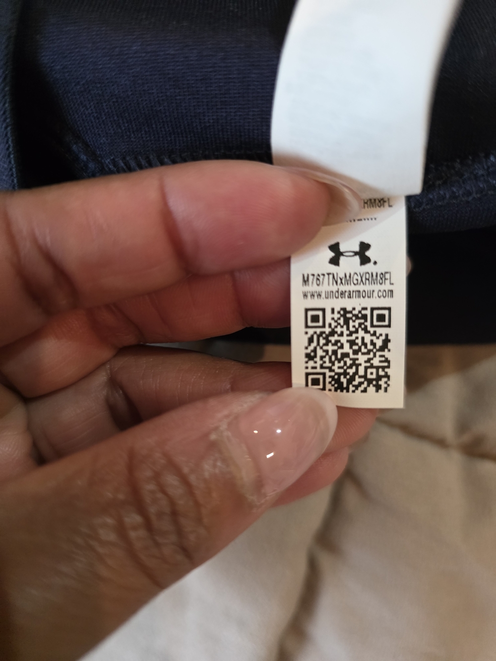 Under Armour Navy Sports Bra with Branded Band - Picture 4 of 6